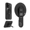 Aulumu G05 4イン1 多機能磁気電話スタンド/グリップ/ホルダー 調節可能な携帯電話キックスタンド 360°回転 MagSafe電話ハンドホルダー対応 iPhone 16/15/14/13/12シリーズ用 (ブラック)(2)