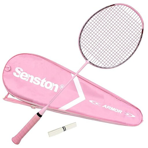 Senston N80バドミントンラケット シングルプレミアム バドミントンラケット炭素繊維バドミント ンラケットピンクラケットカバー付き Senston N80バドミントンラケット シングルプレミアム バドミントンラケット炭素繊維バドミント ンラケットピンクラケットカバー付き