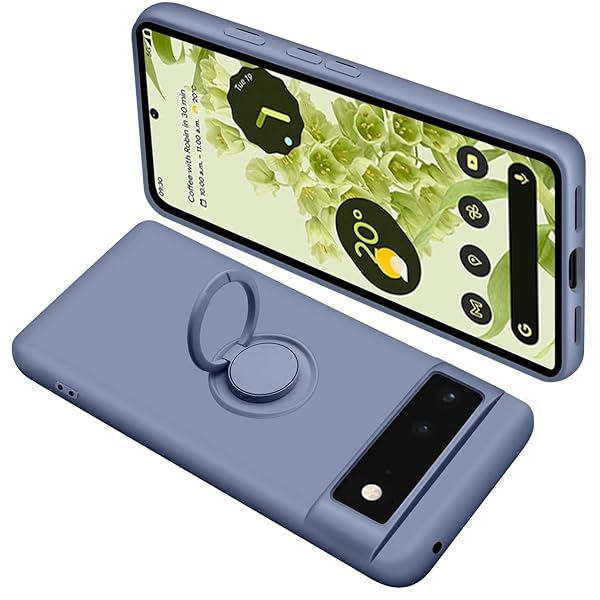 Google Pixel6 ケース リング付き シリコン 耐衝撃 グーグル ピクセル 6 リング カバー 液体シリ