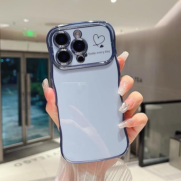 iPhone 16 Pro 用 ハートケース 人気 おしゃれ アイフォン 16 Pro ウェーブ ケース 柔軟な TPU シリ