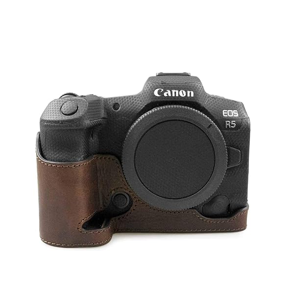 ミラーレス一眼カメラ EOS R5/EOS R6専用ケース EOSR5/EOSR6カバー ボディー保護 ハーフケース 本革