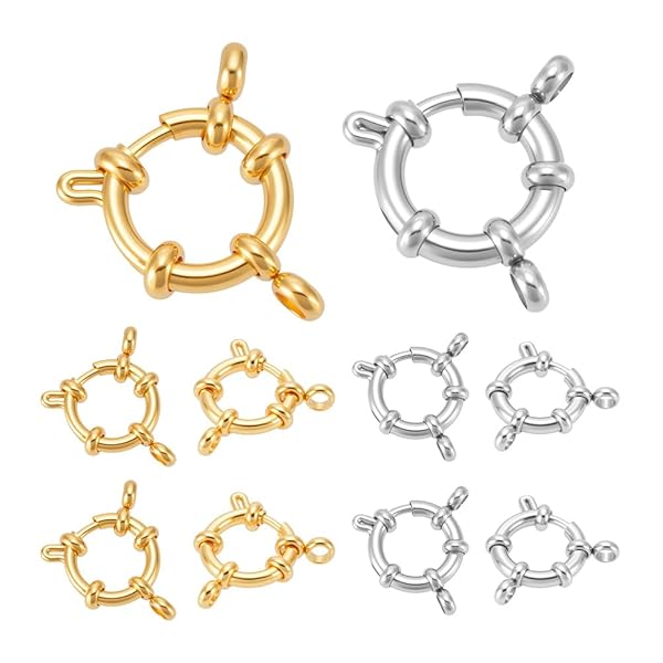 約10個 2色 23mm 引き輪 カニカン 304ステンレス スプリングリング クラスプ リング 留め具 カン