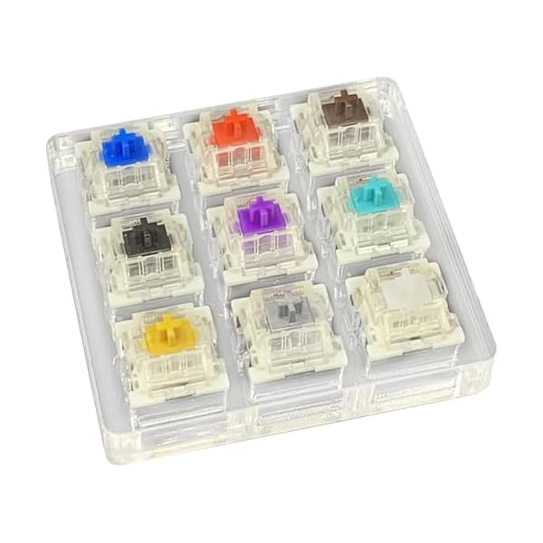 9色軸 メカニカルキースイッチ メカニカルキーボード キーホルダー DIYキー - 9スイッチテス