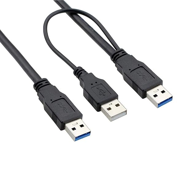 USB 3.0ケーブル、USB 3.0 Type A オス - オス 延長データケーブル 外付けハードディスク用電源ケ