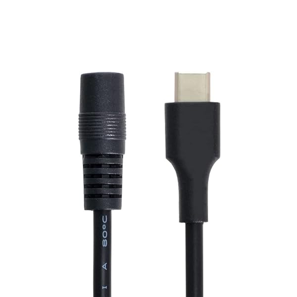 USB 3.1 Type C USB-C - DC5.5 2.5mmパワージャック 延長充電ケーブル Apple Macbook用 10cm