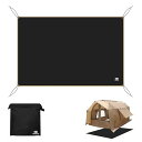 GOGlamping グランドシート テントシート ツーリングドームテント用四角テントシート レジャーシート 防水 軽量420D コンパクト ヘキサゴン フロア マット タープ アウトドア キャンプ 215*180cm(ブラック)