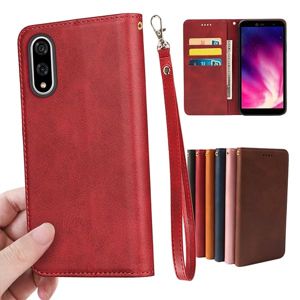 適用 京セラ Basio active3 KYG04 ケース 手帳型 PUレザー ストラップ 同梱 カード収納 スタンド機