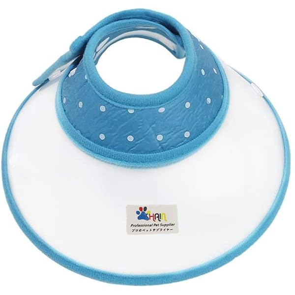 THAIN エリザベスカラー 水玉 ボタン式 犬猫用 エリザベスカラー 猫 ソフト 軽量 皮膚病 傷口保護 去勢..