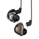 Yinyoo インイヤーモニター カナル型 CCZ Coffee Bean 珈琲豆 10mm二重磁気1DD 有線イヤホン 2pin着脱式 リケーブル可能 有線 イヤモニ型 3.5mm ジャック Android/PC(ブラウン・マイク付き)(2)