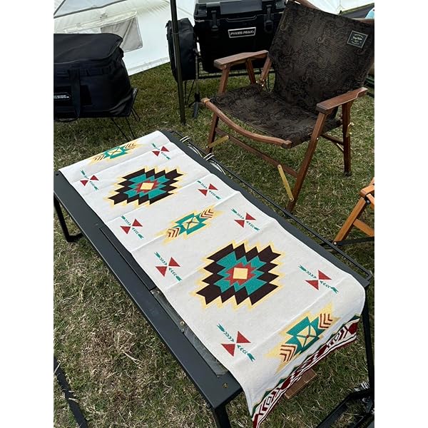 テーブルランナー キリム柄 オルテガ柄 エスニック キャンプ アウトドア ピクニック プレイ