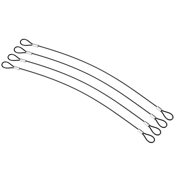 30 cm 安全ケーブルロック 4個 ステンレス鋼 2 mm直径 防犯ワイヤーロープ ダブルループ付き 舞