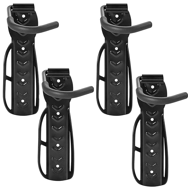 壁掛け 自転車 収納 縦置き 収納 フック付き 4本セット 自転車収納 スペース節約 コンパクト