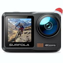 Surfolaアクションカメラ 4K 60FPS 水中カメラ 本機防水カメラ10M WiFi搭載 手ブレ補正 ウェアラブルカメラ 外部マイク付き デュアルカラースクリーンアクションカム 2 x 1350mAh バッテリーおよび充電器付き SF630(2)