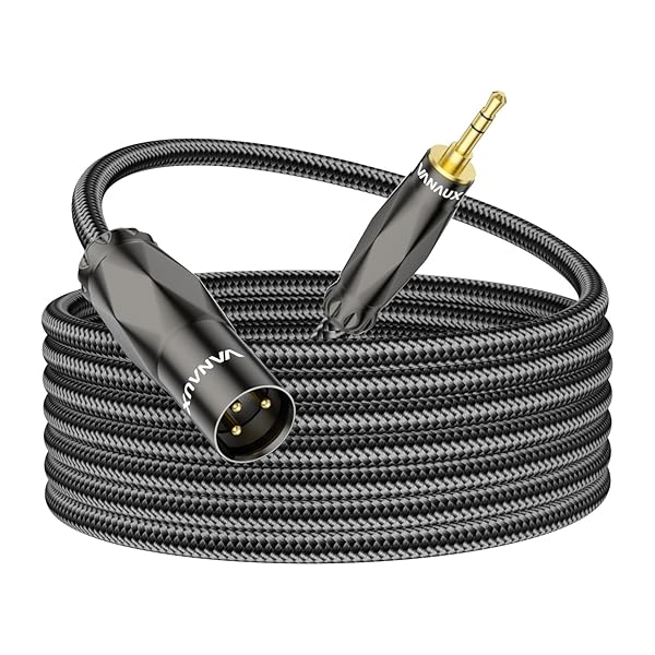 xlr 3.5mm 変換 マイクケーブル,アンバランス3.5mm TRS(オス)- XLR(オス)3ピ ケーブル, マイク/スピー
