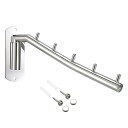 Sumnacon 折り畳み 壁掛けハンガーラック ウォールハンガー 壁掛けフック 5連 ステンレス 180度 角度調整可能 省スペース トイレ キッチン 寝室 ...