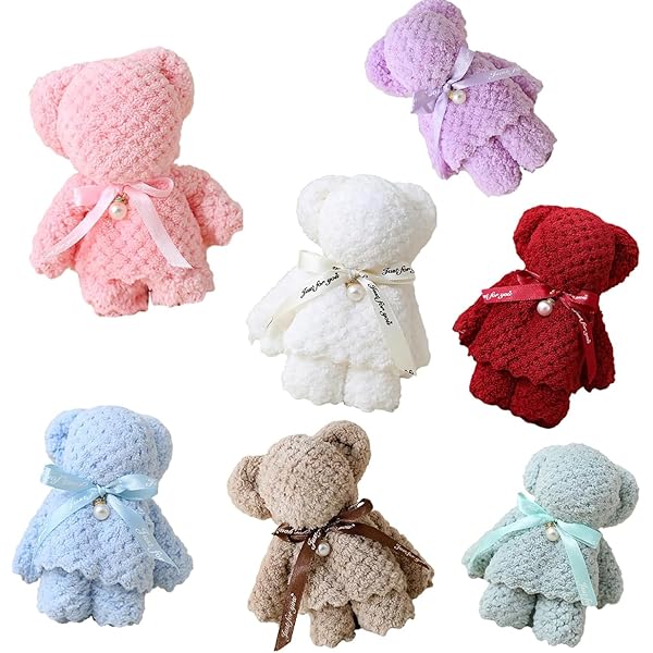 プチギフト クマタオルセット 可愛い タオル 7個セット 退職プレゼント 退院引っ越し挨拶お