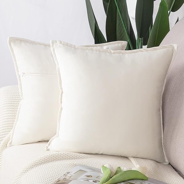 クッションカバー 2枚セット 北欧 柔らかい ビロード無地 背当て 装飾 枕カバー 座布団カバ