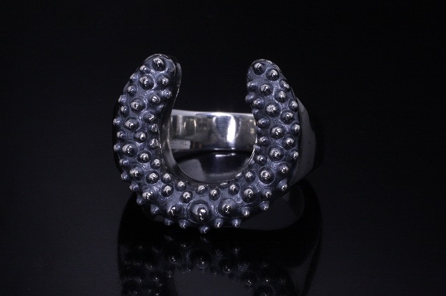 龍頭-SilverAccessories WebShop-の指輪 メンズ 龍頭 霰 馬蹄 リング シルバー 和柄 和風 男性 ギフト プレゼント 大きい ごつい 雑誌掲載 14〜28号｜アングル3