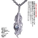 ネックレス フェザー メンズ 龍頭 鳳凰 羽 ペンダント レインボー ムーンストーン チェーン 付き シルバー ネイティブ 日本 和柄 和風 おしゃれ