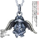 蛙 ペンダント 送料無料 龍頭 天使 蛙ペンダントトップ エンジェル カエル シルバー メンズ レディース 男性用 女性用 和柄 和風 ペア ハンドメイド ギフト プレゼント