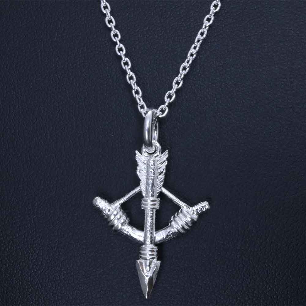 ペンダント メンズ 龍頭 生 弓矢 ペンダントトップ SIZE：S 白仕上げ アロー ネッ...