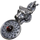 【送料無料】 龍頭 虎 × 霰ラウンド ペンダント トップ ガーネット シルバー タイガー 和柄 和風 メンズ 男性用 ギフト プレゼント 雑誌掲載アイテム