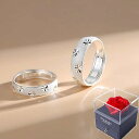 シルバー999 ペアリング レディース メンズ 指輪 リング 2個セット カップルリング 婚約指輪 結婚指輪 調節可能 ペア カップル ギフト プレゼント 贈り物 誕生日プレゼント クリスマス シルバーリング フリーリング フリーサイズ 上品 記念日 大人 可愛い おしゃれ(4)