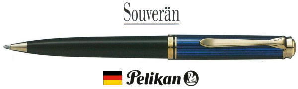 【ボールペン ペリカン 送料無料】スーベレーン K800ブルー縞