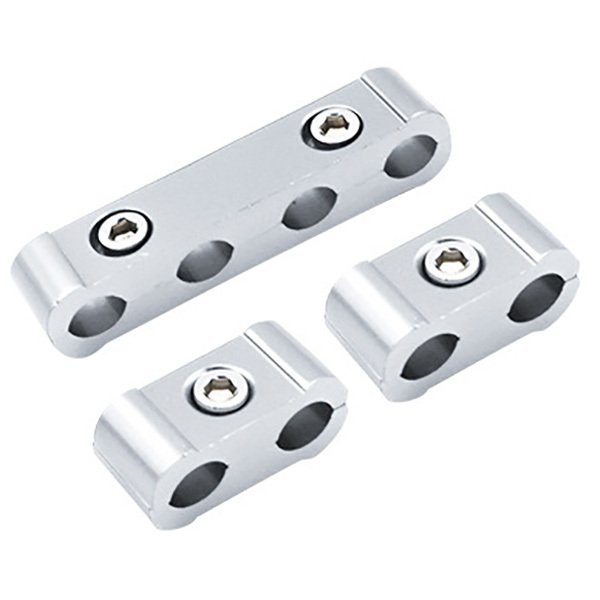 シルバー プラグコード セパレーター イグニッションワイヤークランプ ドレスアップ3pcセット YZA040