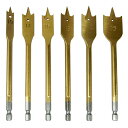 6pcフラットウッドドリルビット 木工作業用 穴あけホールソーフラットドリル 10mm〜25mm J079