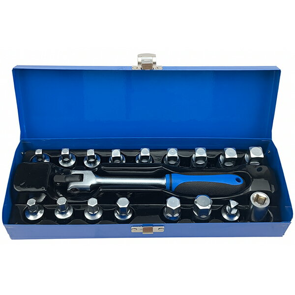 18pcオイルドレンプラグソケットレンチ B070