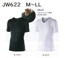 【メール便可】おたふく手袋 春夏JW622 BT冷感・消臭パワーストレッチ半袖Vネックシャツ M.L.LL ブラック・ホワイト 送料安い コンプレッションシャツ