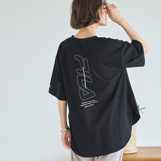 GeeRA ジーラ カットソー プルオーバー ＜FILA＞ロゴプリントアソートTシャツ M～3L 40代 レディース トップス Tシャツ