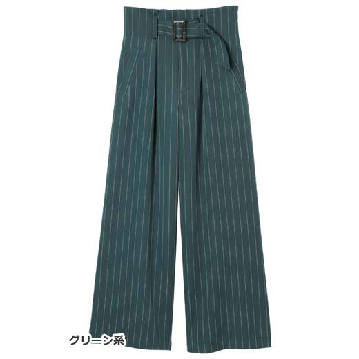 【クーポン利用で5089円に】ワイドパンツ M L LL 3L ストライプ柄ワイドパンツ(M〜 3L) ryuryu リュリュ 大人 秋 秋服 ボトムス パンツ 大きいサイズ 40代ファッション ラナン 母の日 ギフト プレゼント