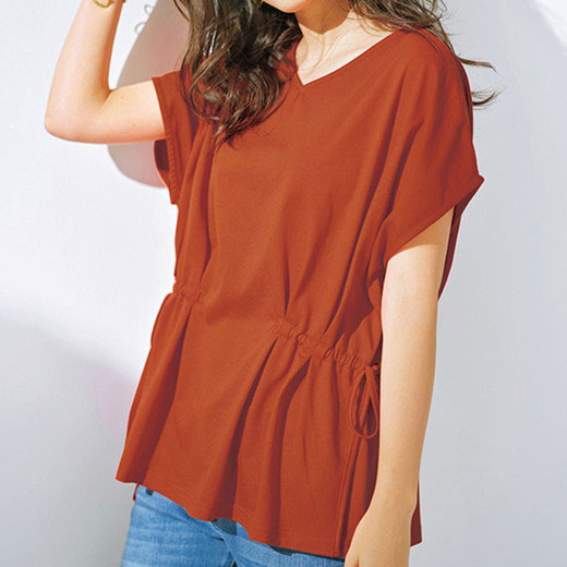 【400円OFFクーポン配布中】●SALE!!セール●カットソー・プルオーバー S M LL 3L サイドリボンチュニックTシャツ(S〜3L) 40代 レディースファッション レディース ryuryu リュリュ トップス 40代 ファッション 在庫処分 アウトレット