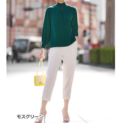 楽天市場 ブラウス M L Ll スカラップリブニット使いブラウス M Ll 40代レディースファッション レディース Ryuryu リュリュ 秋 秋服 Ranan ラナン トップス あったか 体型カバー Ryuryu リュリュ