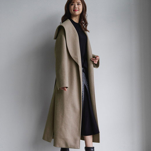 【ポイント最大10倍★＆最大30%OFFクーポン 9日01:59迄】 Ranan（ラナン）ロングコート ウール調セーラーカラーオーバーコート(M〜LL) 30代 40代 レディース ファッション Ranan ラナン 秋冬 秋服 冬服 ロング コート アウター 羽織 ロング丈