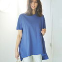 Ranan(ラナン) 23夏 チュニック ひんやり 綿100%フレアーシルエットチュニック<オーガニックコットン>(M~3L) 40代 夏 レディース 接触冷感