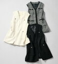 【最大30%OFF!23:59迄】ツイードロングジレ レディース 冬 コート ジャケット M-LL