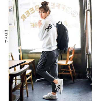 パーカーレディース秋SMLLLサイズ<adidasneo>ロゴスウェットジップパーカーryuryuリュリュ30代ファッションレディース
