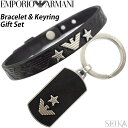 エンポリオアルマーニ ブレスレット キーホルダー セット (37)EGS2685040 EMPORIO ARMANI キーリング アクセサリー メンズ シルバー...