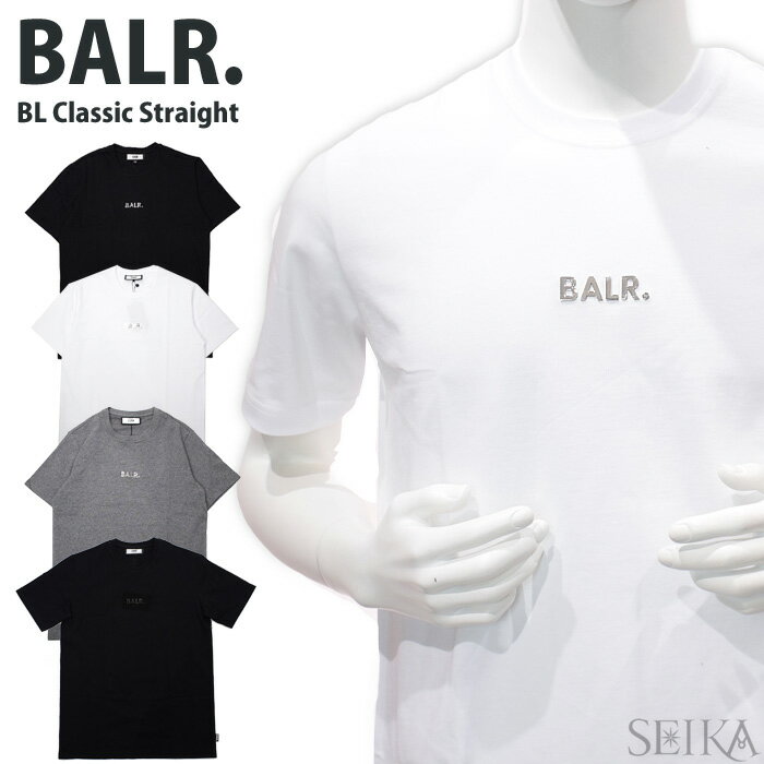 ボーラー BALR.Tシャツ B10003 (11)ブラック (12)ホワイト (13)ダークグレー (14)ブラック 半袖 Classic Straight T-Shiit メタリックロゴ クルーネック メンズ ロゴ アパレル カジュアル