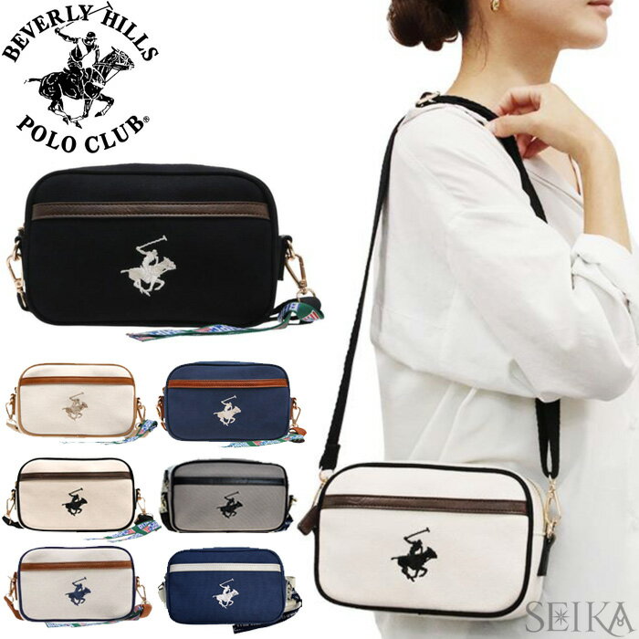 ビバリーヒルズポロクラブ ショルダーバッグ BH1009N キャンバスショルダーバッグ BEVERLY HILLS POLO CLUB 肩掛け 斜め掛け バッグ バック メンズ レディース BHPC ポロのサムネイル
