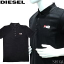 ディーゼル ポロシャツ 半袖 DIESEL (30) A00418 0BAWH 900 ブラック T-WEET-SPLIT ハーフロゴプリント メンズ カジュアル トップス ゴルフ スポーツ アパレル ギフト