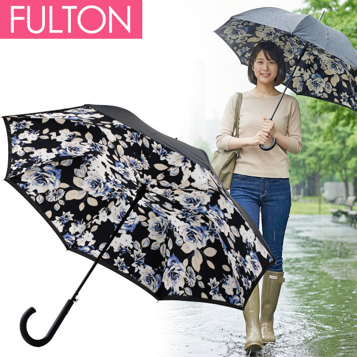 Rakuten - 【スーパーSALE開催中！】フルトン FULTON 傘 レディース傘 長傘 雨傘 L754-S23041 (L042-028148) ワンタッチ ジャンプ傘 自動開き 2重構造 ブルームズベリー アンブレラ モノフローラル Bloomsbury-2 Mono Floral