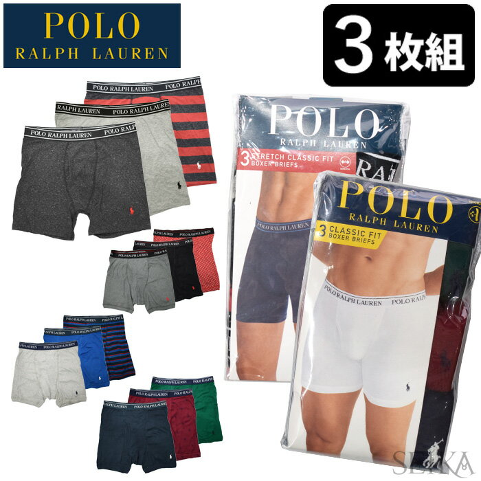 Polo Ralph Lauren 【3枚セット】ポロ ラルフローレン ボクサーパンツ RWBBP3 RCBBP3 POLO RALPH LAUREN ボクサーブリーフ 3PACK S M L メンズ アンダーウェア パンツ 下着 ギフト