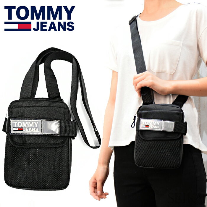 トミージーンズ TOMMY JANES AM0AM04836 002 BK ブラック ショルダーバッグ 斜め掛け ポーチ サイクリング スポーツ観戦 旅行手荷物