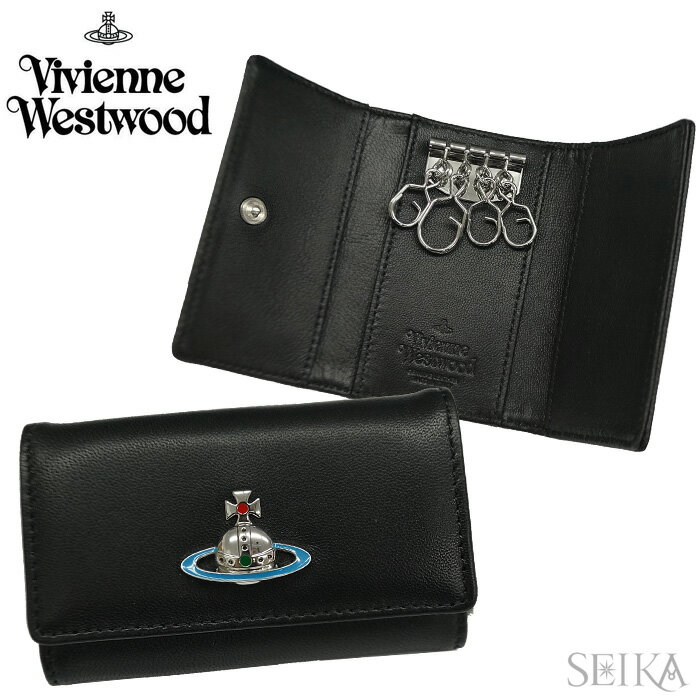 ヴィヴィアン・ウエストウッド ヴィヴィアンウエストウッド Vivienne Westwood 【9】51020001 42105 N401 EMMA エマ KEY CASE キーケース キーホルダー メンズ レディース 無地 BLACK 黒 レザー シルバーオーブ