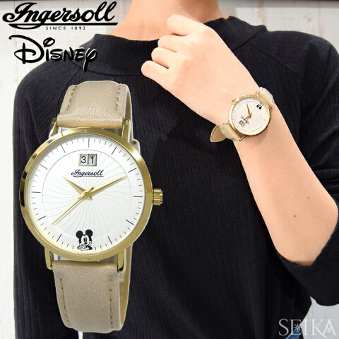インガソール ディズニー Ingersoll Disney Classic CollectionID00503(13) 36mm ゴールド シルバー ベージュメンズ レディース ユニセックス 時計 腕時計ミッキー ミッキーマウスウォッチ ギフト ブランドウォッチ