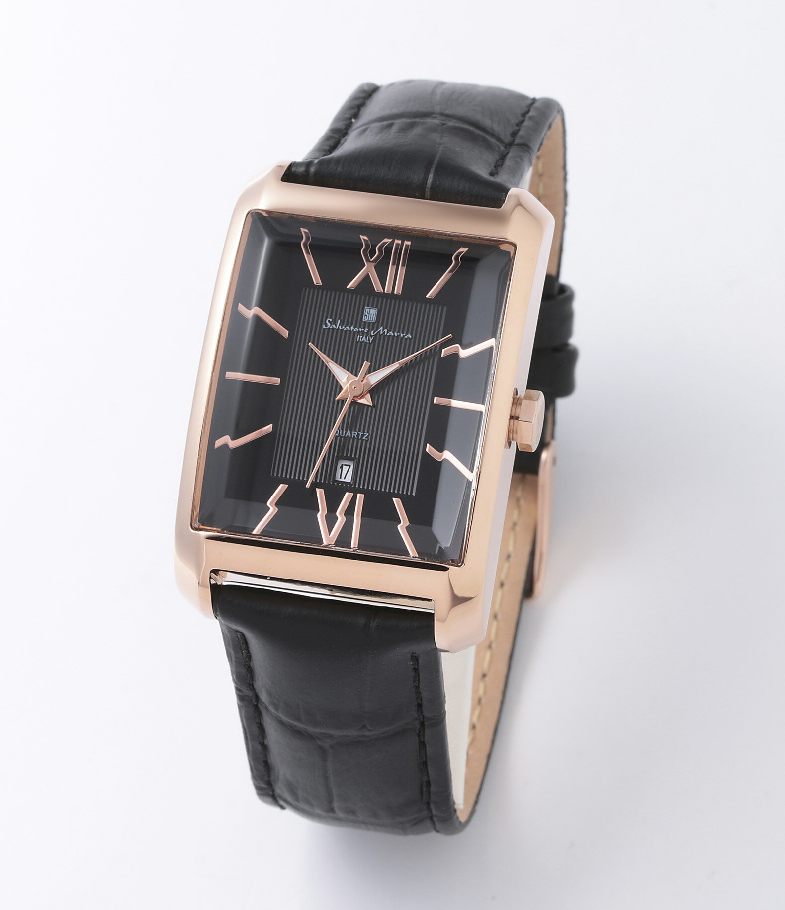 BVLGARI - Salvatore Marra サルバトーレマーラ腕時計　カットガラス　三針　SM21101-PGBK ギフト
